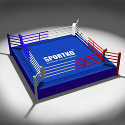 Ринг боксерский на помосте Клубный Sportko 4,5*4,5*0,35м, канаты 3,5*3,5м